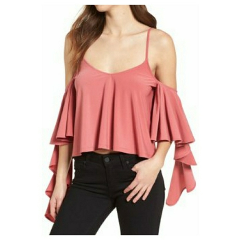 Leith Ruffle Tank in Red Baroque Size XL